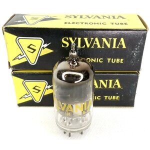 WWII Era Electronic Tube With Box Set Of 2 Sylvania Model 5ES8 NOS NIB 1940s